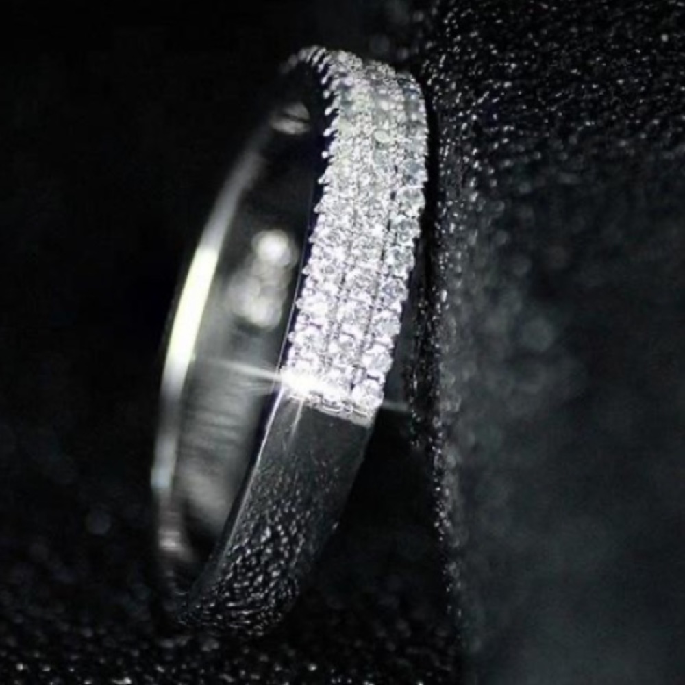 Sterling silver eternity wedding band ring - Picture 8 of 8